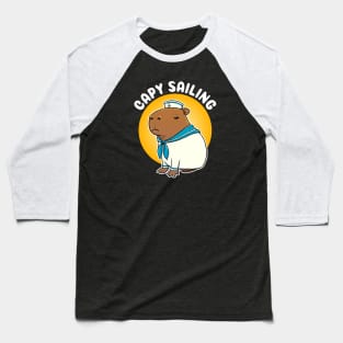 Capy Sailing Cartoon Capybara Sailor Baseball T-Shirt